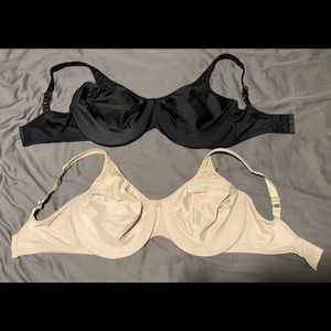 Bali bras size 36g. Set of 2, black and beige.